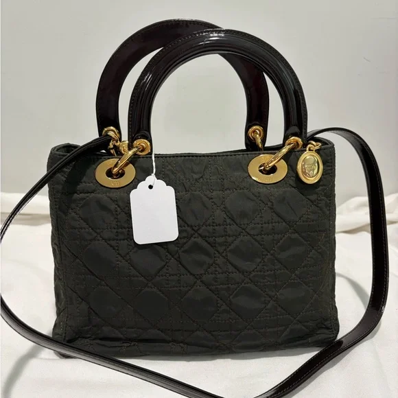 Authentic Christian Dior Lady Dior green Cannage Quilted Bag w/ certificate - Picture 3 of 16